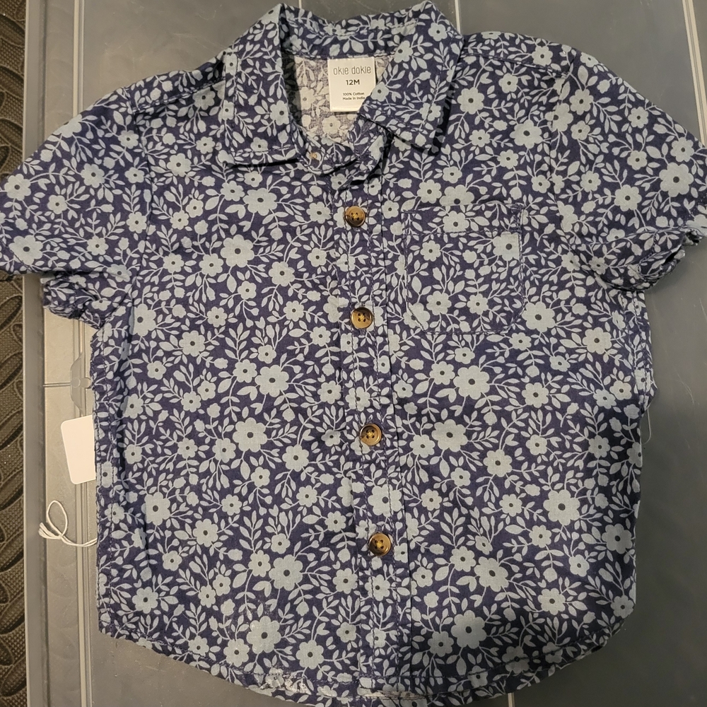 Floral Blue Kids Shirt